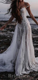 Charming Classic Off the Shoulder Lace Unique Beach Vintage Long Wedding Dresses WD321