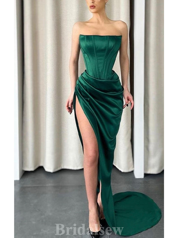 Charming Custom Mermaid Green Long Party Women Prom Dresses, Evening Dress PD674