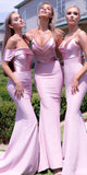 Charming Custom Mismatched Pink Mermaid Elegant Long Formal Bridesmaid Dresses BD140