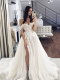 Off the Shoulder Princess Classic Country Fairy Lace Beach Vintage Long Wedding Dresses WD296