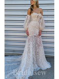 Charming Elegant Mermaid Luxurious Unique Vintage Long Romantic Wedding Dresses WD419