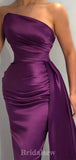 Charming Elegant Purple Strapless Modest Unique Mermaid Long Party Evening Prom Dresses, PD1264