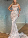 Charming Long Elegant Mermaid Satin New Best Unique Stylish Prom Dresses PD1166