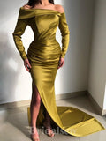 Charming Long Sleeves Elegant Mermaid Best Long Fashion Evening Prom Dresses, PD1241