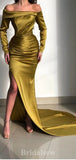 Charming Long Sleeves Elegant Mermaid Best Long Fashion Evening Prom Dresses, PD1241