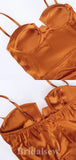 Charming New Burnt Orange Satin Fashion Elegant Mermaid Formal Long Evening Prom Dresses PD1043