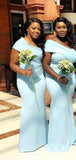 Charming Popular One Shoulder New Plus Size Modest Long Formal Bridesmaid Dresses BD208
