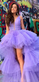 Charming Purple High-Low Fashion Unqiue Prom Dresses Online PD076