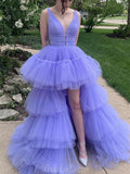 Charming Purple High-Low Fashion Unqiue Prom Dresses Online PD076