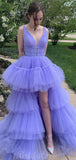 Charming Purple High-Low Fashion Unqiue Prom Dresses Online PD076