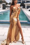 Charming Sequin Mermaid Sexy Simple Evening Prom Dresses PD037