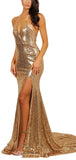 Charming Sequin Mermaid Sexy Simple Evening Prom Dresses PD037