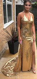 Charming Sequin Mermaid Sexy Simple Evening Prom Dresses PD037