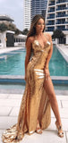 Charming Sequin Mermaid Sexy Simple Evening Prom Dresses PD037