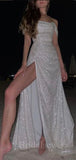 Charming Sequin Sparkly Women Long Prom Dresses, Off the Shoulder Wedding Dresses PD566
