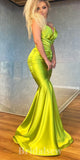 Charming Sexy Strapless Satin Long Elegant Mermaid Modest Prom Dresses PD1152