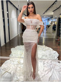 Charming Sparkly Sequin Glitter Mermaid Elegant Modest Women Long Evening Prom Dresses PD614