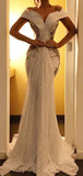 Charming Sparkly Sequin Off Shoulder Long Elegant Mermaid Modest Prom Dresses PD1151
