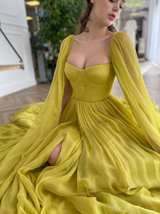 Charming Unique Design Chiffon Vintage Modest Long Prom Dresses Evening Dress PD181