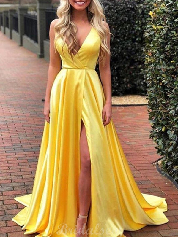 Cheap A-line Yellow Modest Simple Prom Dresses Online PD048 bridalsew Cheap A-line Yellow Modest Simple Prom Dresses Online PD048 bridalsew