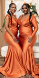 Cheap Mismatched Soft Satin Mermaid Elegant Long Formal Bridesmaid Dresses BD141