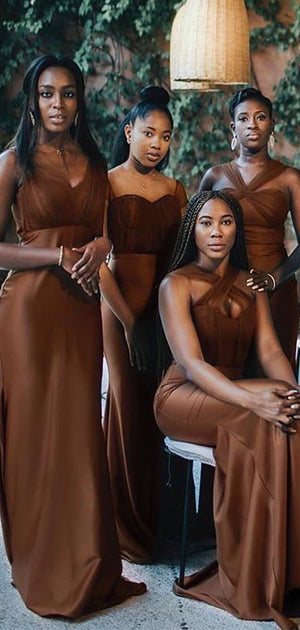 Chocolate Convertible Custom Mermaid Long Formal Bridesmaid Dresses BD090