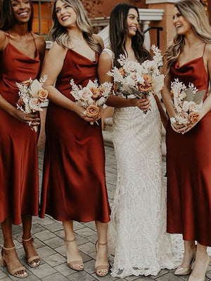 Custom Burgundy Popular Short Simple Bridesmaid Dresses BD079