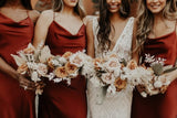 Custom Burgundy Popular Short Simple Bridesmaid Dresses BD079