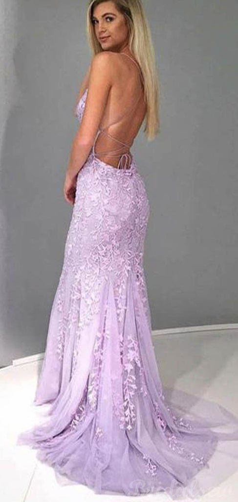Custom Mermaid Light Purple Popular Elegant Long Prom Dresses PD121