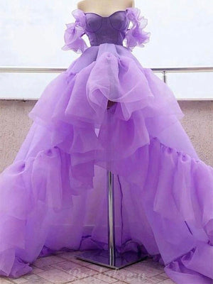 Custom Purple High-Low Princess Gorgeous Prom Dresses Online PD075