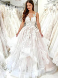 Dream A-line Sleeveless Garden Vintage Elegant Beach Long Wedding Dresses WD265