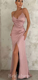 Dusty Pink New Simple Spaghetti Straps Long Mermaid Elegant Party Evening Prom Dresses PD948