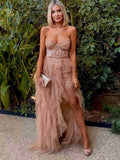 Dusty Rose Tulle Tiered Sweetheart High Low Prom Dresses, Formal Evening Dress PD269