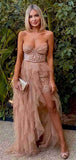 Dusty Rose Tulle Tiered Sweetheart High Low Prom Dresses, Formal Evening Dress PD269