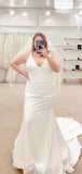 Elegant Plus Size Mermaid Classic Fitted Beach Vintage Long Wedding Dresses WD389