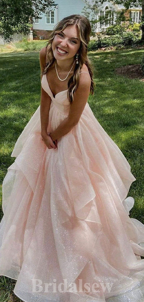 Fashion Stunning Princess Modest Spaghetti Straps Long Women Evening Prom Dresses PD819