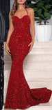 Formal Mermaid Sequin Sparkly Women Long Prom Dresses, Evening Dress PD384