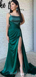 Green Best Spaghetti Straps Modest Unique Mermaid Long Party Evening Prom Dresses, PD1261