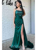 Green Best Spaghetti Straps Modest Unique Mermaid Long Party Evening Prom Dresses, PD1261