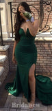 Green Simple Elegant Party Mermaid Formal Long Evening Prom Dresses PD1052