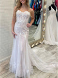 Lace Spaghetti Straps Custom Mermaid Vintage Dream Beach Long Wedding Dresses WD213