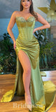 Long Fashion Satin Elegant Mermaid Sleeveless Popular Modest Prom Dresses PD1149