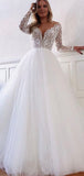 Long Sleeves Popular Elegant Garden Vintage Dream Beach Long Wedding Dresses WD224