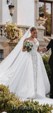 Luxurious Mermaid Detachable Classic Lace Country Beach Vintage Long Wedding Dresses WD396