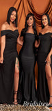 Mismatched Black Mermaid Formal Long Bridesmaid Dresses Online BD068