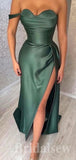 Mermaid Black Girl Sweatheart High Slit Satin Glitter Long Party Women Evening Prom Dresses PD693