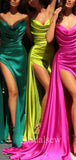 Mermaid Elegant Popular Strapless Women Satin Formal Evening Long Prom Dresses PD556