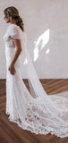 Mermaid Elegant Unique Lace Fantasy Luxurious Beach Vintage Long Wedding Dresses WD376