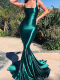 Mermaid Green Elegant Formal Black Girls Slay Evening Long Prom Dresses PD521