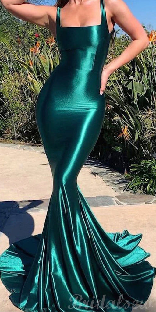 Mermaid Green Elegant Formal Black Girls Slay Evening Long Prom Dresses PD521
